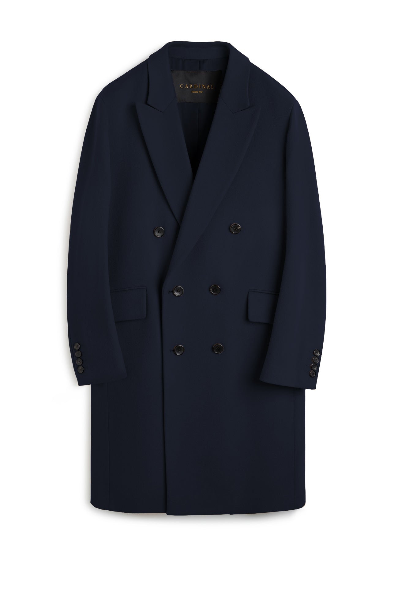 Cardinal of Canada Luxury 2024 Collection Cashmere Wool Dark Blue Overcoat