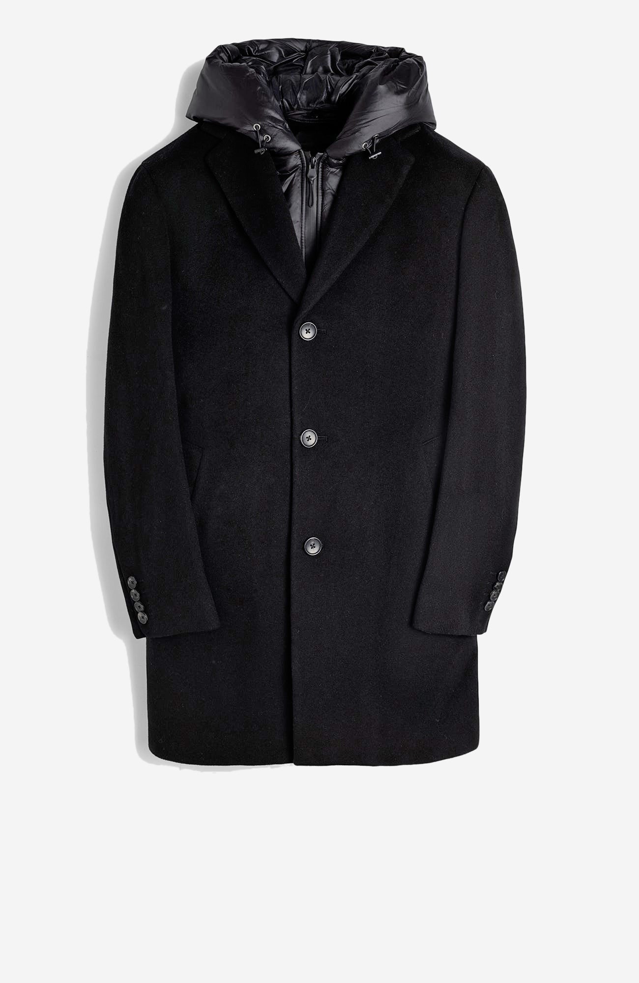 Trenton Black Wool & Cashmere Topcoat