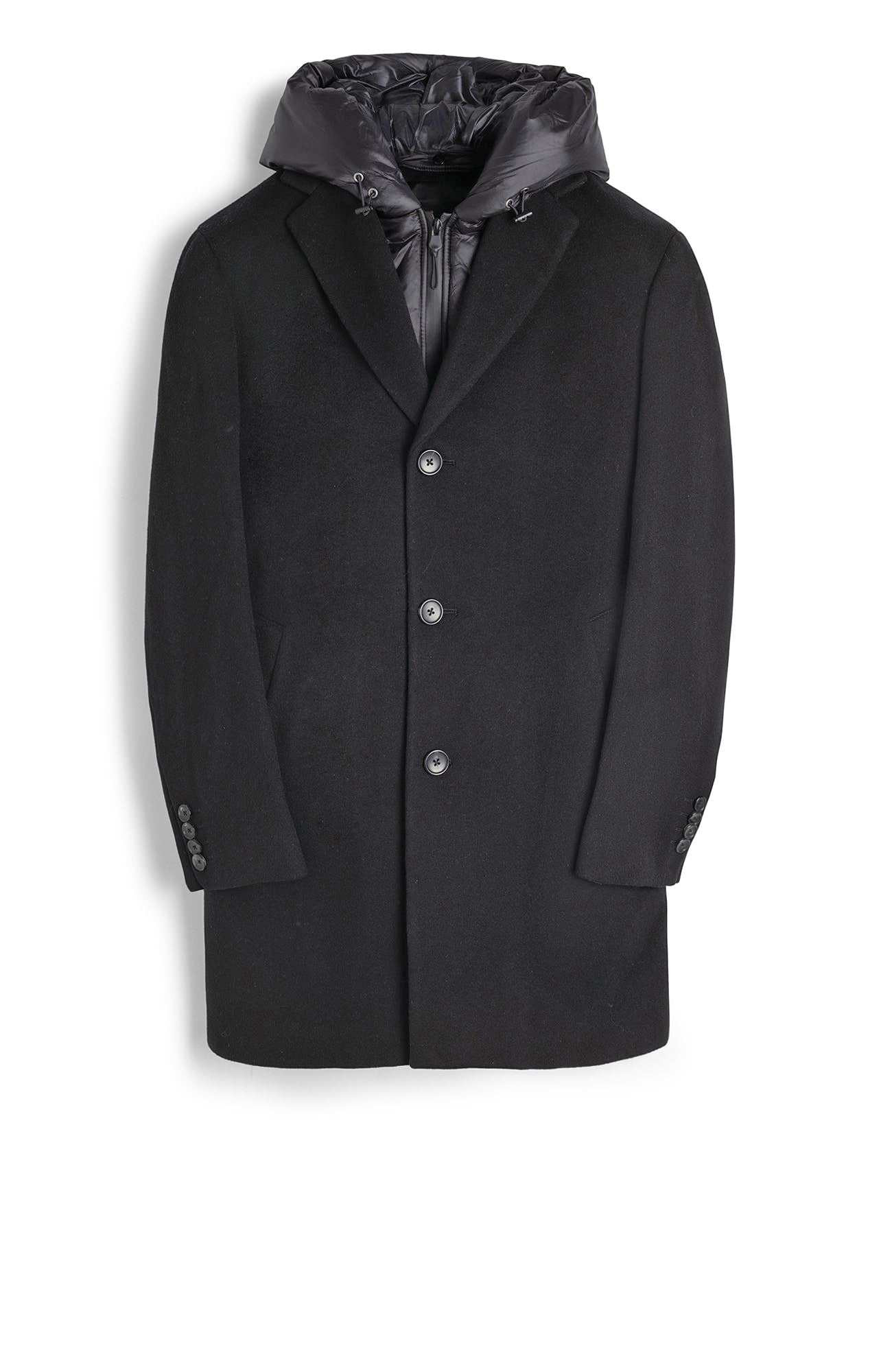 TRENTON BLACK WOOL & CASHMERE TOPCOAT - Cardinal of Canada - CA - TRENTON BLACK WOOL & CASHMERE TOPCOAT