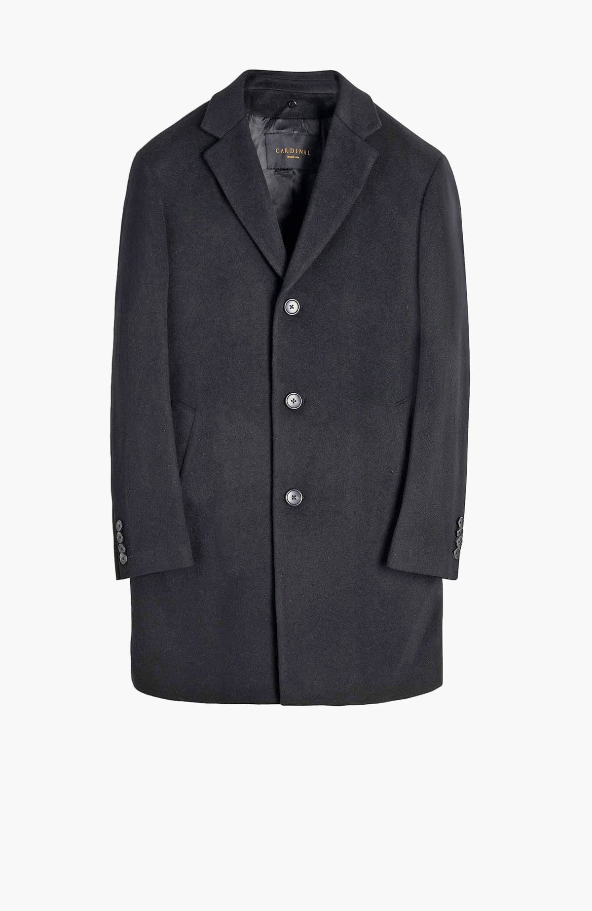 Trenton Black Wool & Cashmere Topcoat - Cardinal of Canada-CA - Trenton Black Wool & Cashmere Topcoat