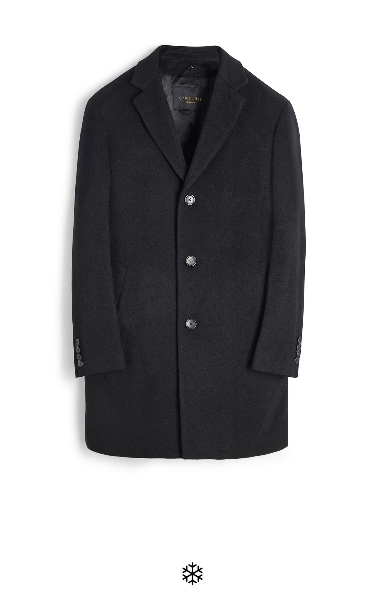 TRENTON BLACK WOOL & CASHMERE TOPCOAT - Cardinal of Canada - CA - TRENTON BLACK WOOL & CASHMERE TOPCOAT