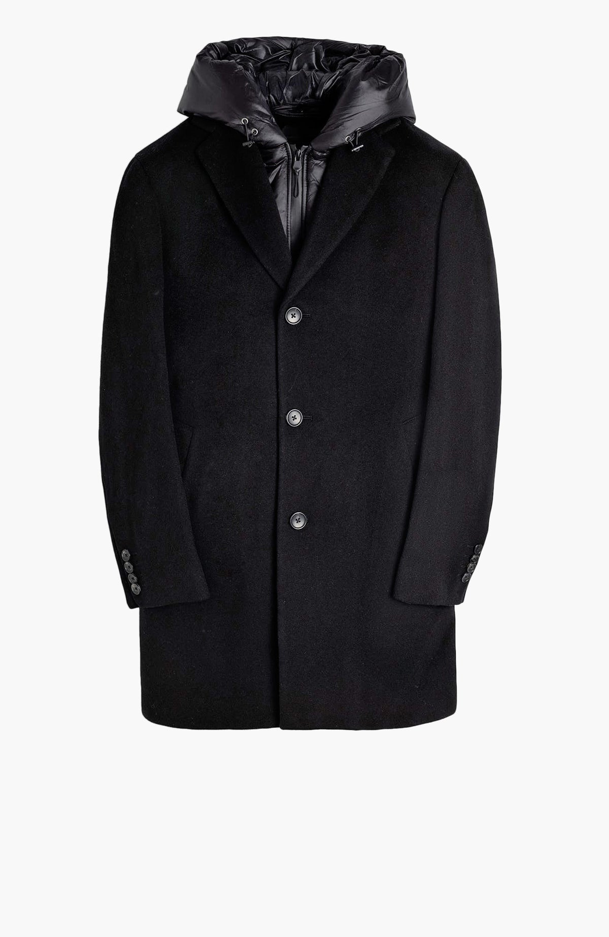 Trenton Black Wool & Cashmere Topcoat