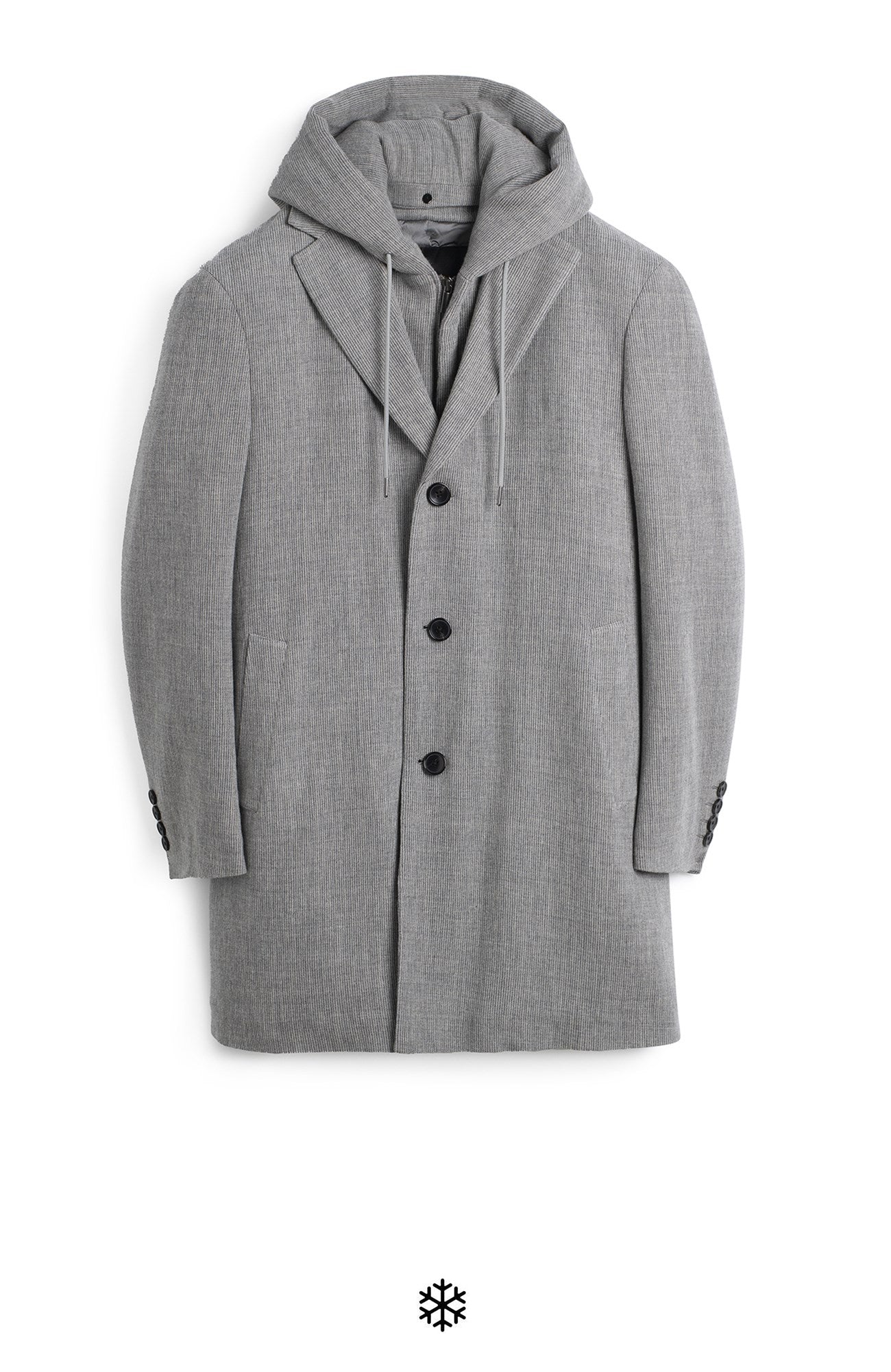 TYSON GRAY MELANGE WOOL & CASHMERE TOPCOAT WITH PRIMALOFT INSULATION - MENS - Cardinal of Canada - CA - TYSON GRAY MELANGE WOOL & CASHMERE TOPCOAT WITH PRIMALOFT INSULATION