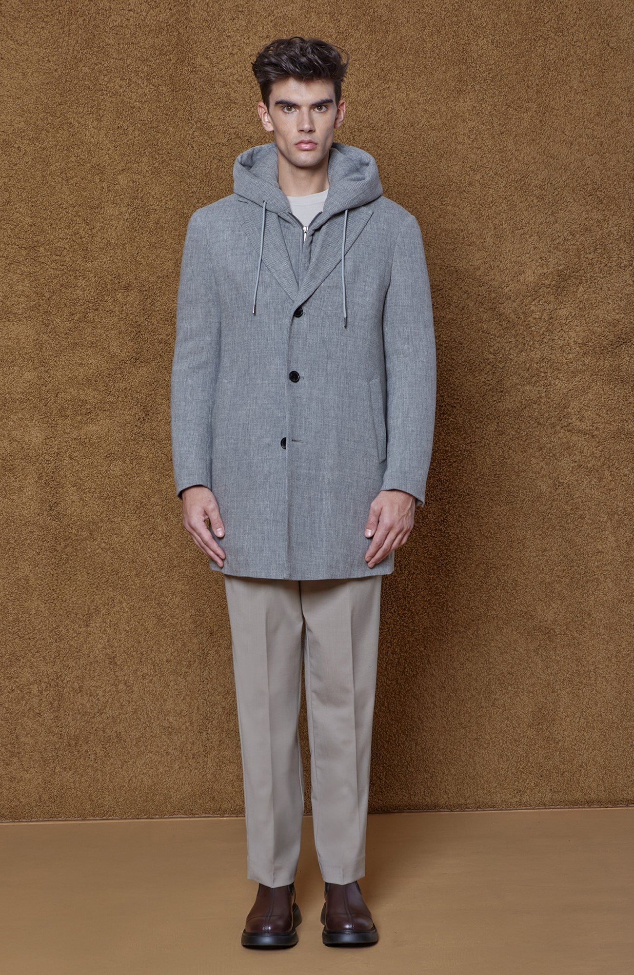 TYSON GRAY MELANGE WOOL & CASHMERE TOPCOAT WITH PRIMALOFT INSULATION - MENS - Cardinal of Canada - CA - TYSON GRAY MELANGE WOOL & CASHMERE TOPCOAT WITH PRIMALOFT INSULATION