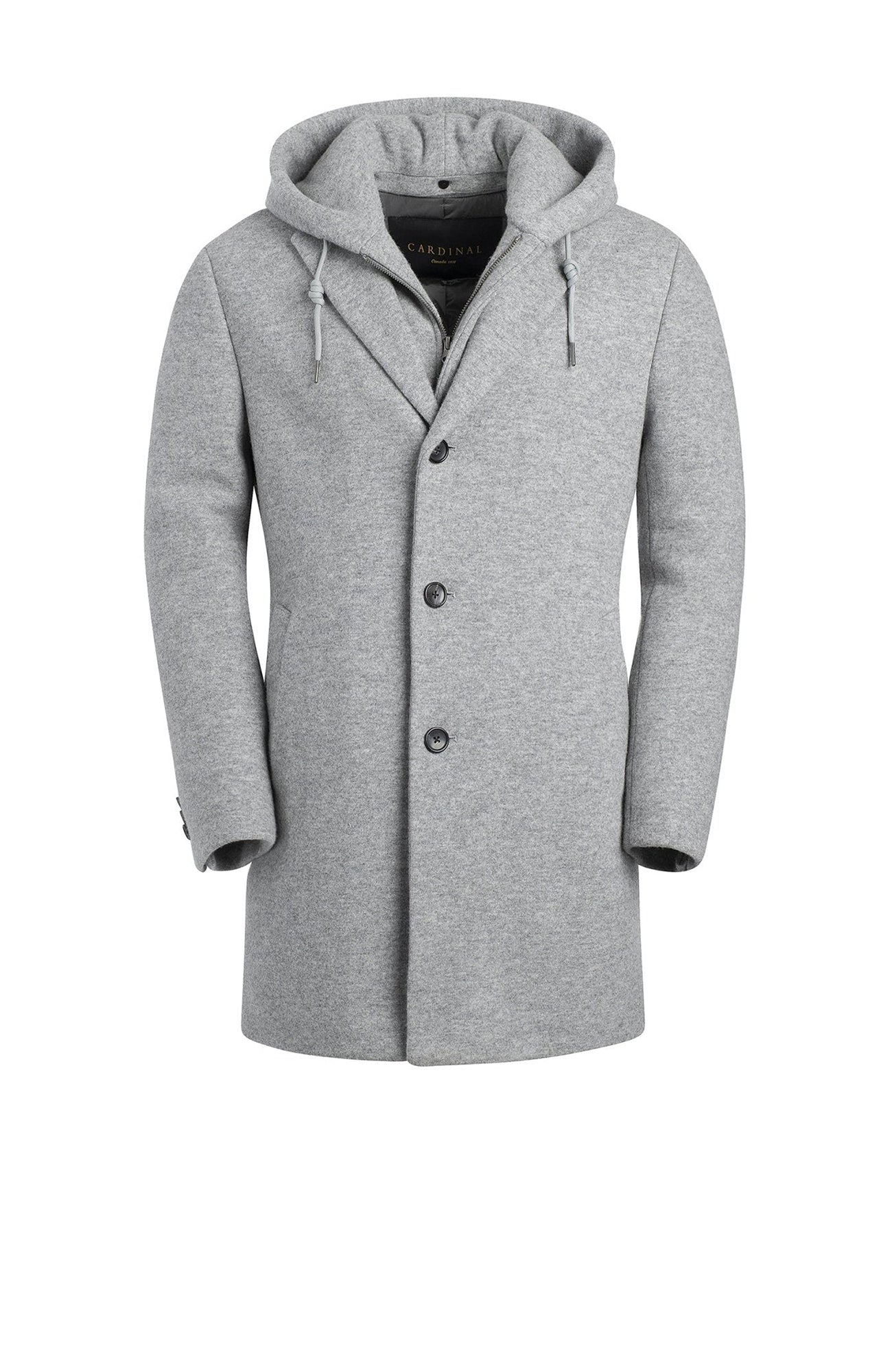  Tyson grey wool top coat 36 inch length with primaloft lining