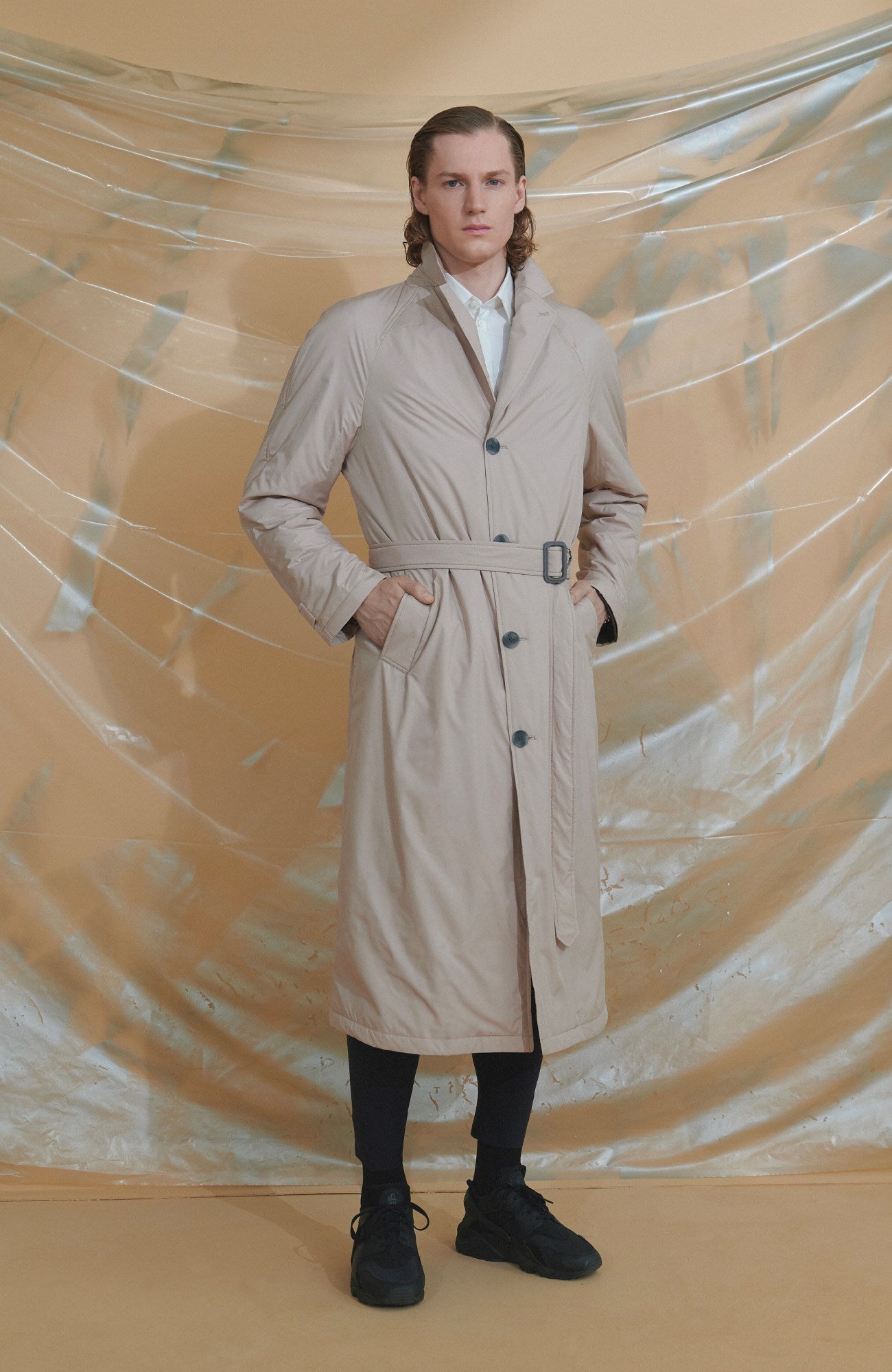 LIMITED EDITION: HEFNER SINGLE BREAST BELTED RAINCOAT - MENS - Cardinal of Canada-CA - LIMITED EDITION: HEFNER SINGLE BREAST BELTED RAINCOAT 49 INCH LENGTH