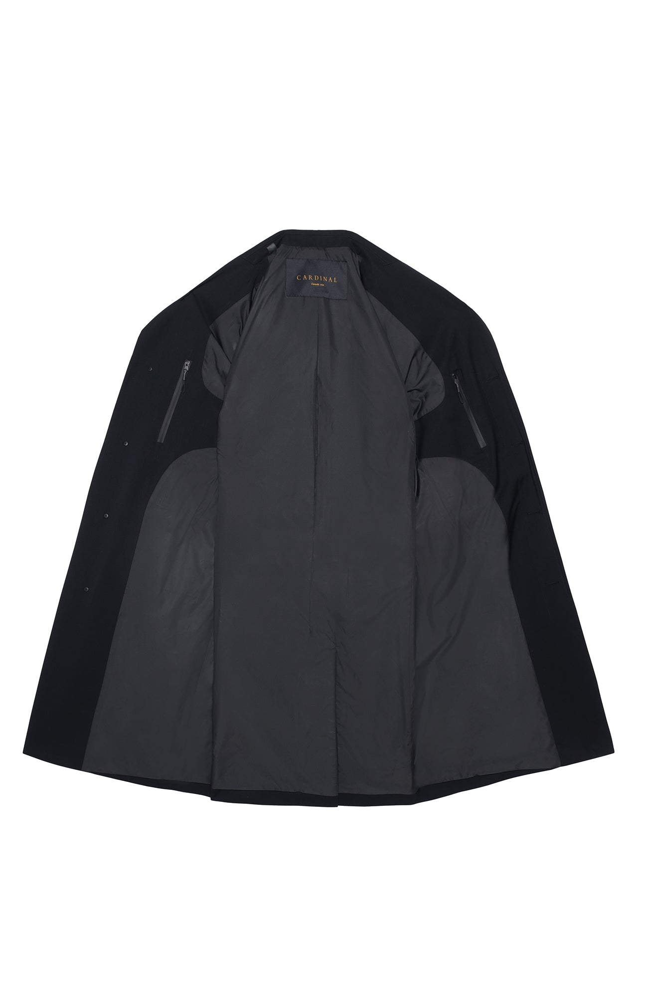 LIMITED EDITION: MAXWELL BLACK BELTED RAINCOAT - MENS - Cardinal of Canada-CA - LIMITED EDITION: MAXWELL BLACK BELTED RAINCOAT 41.5 INCH LENGTH