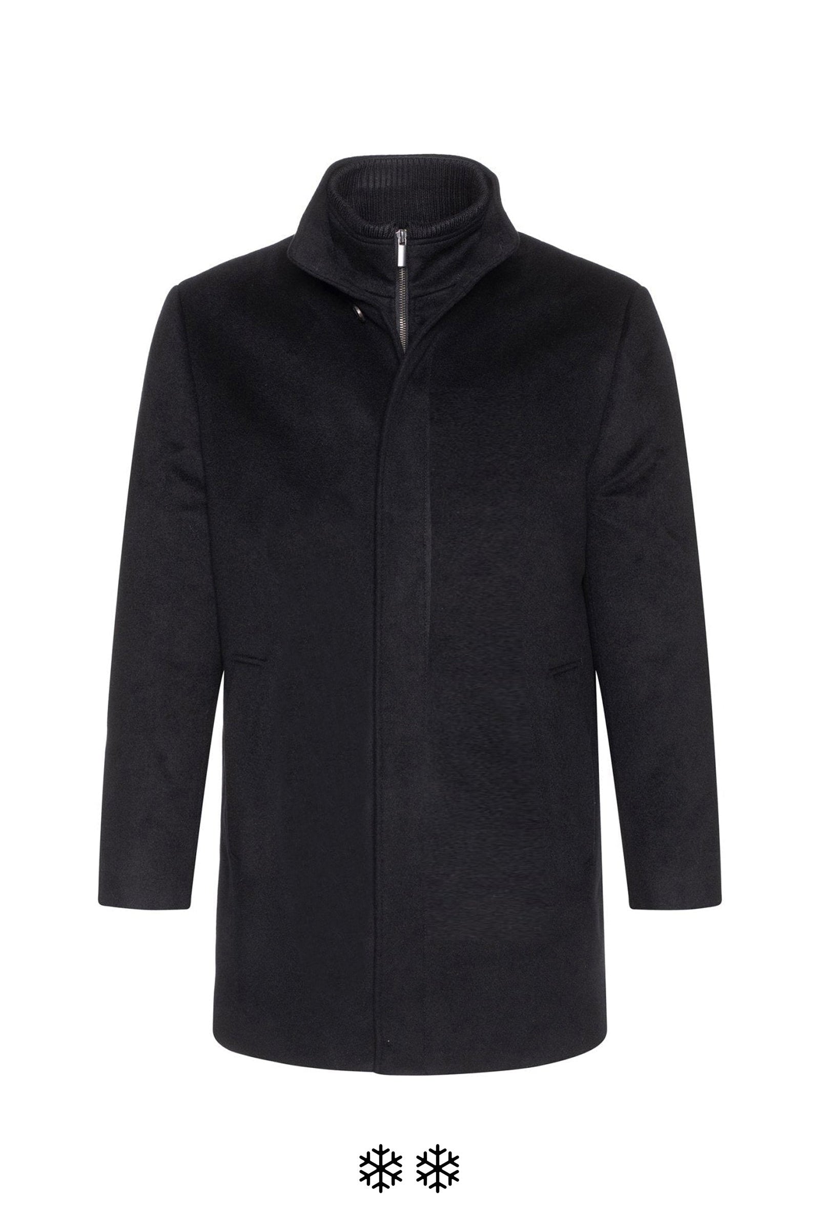 MONT-ROYAL BLACK WOOL & CASHMERE CAR COAT - Cardinal of Canada-CA - mont-royal black wool and cashmere car coat