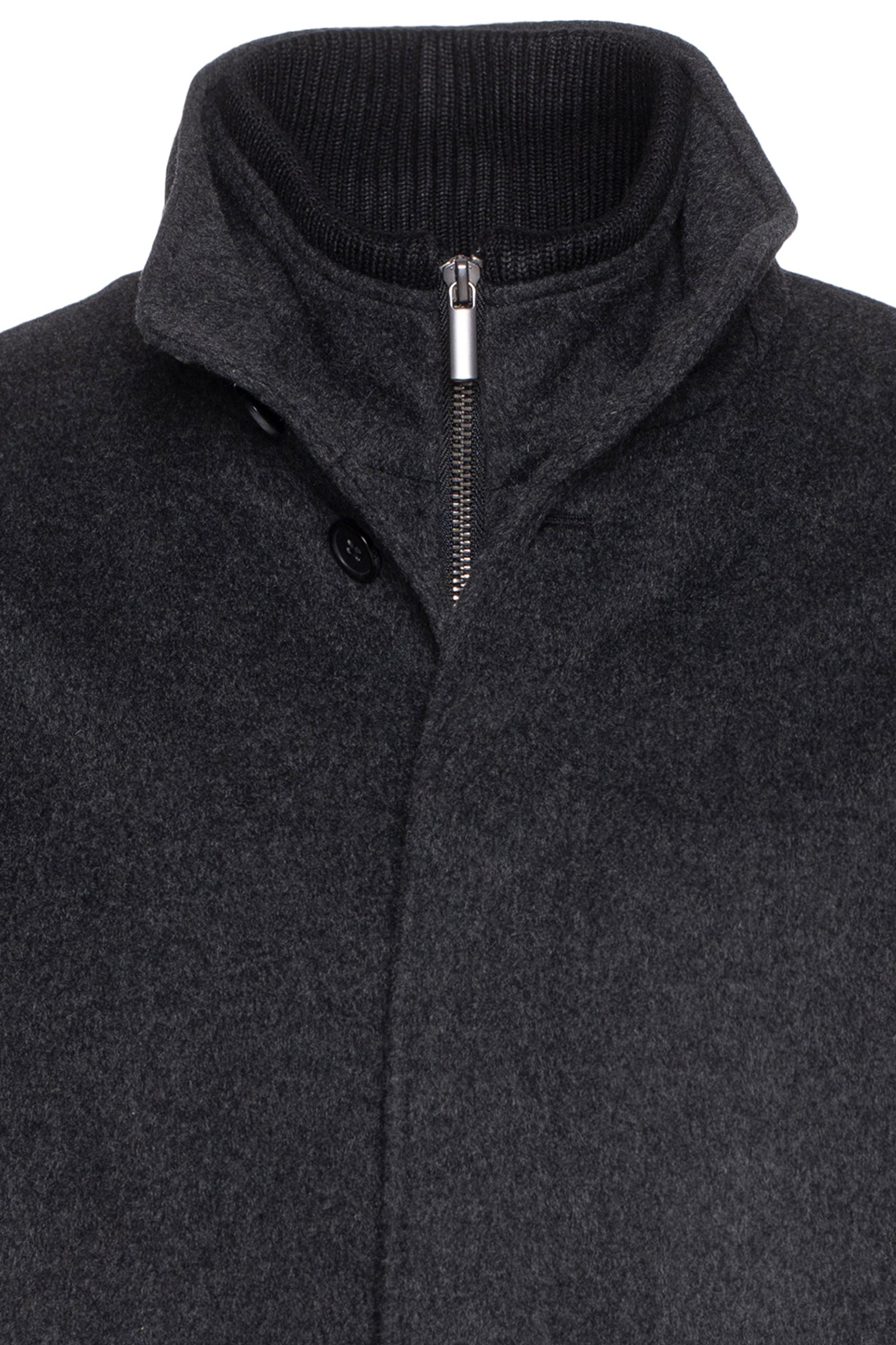 MONT-ROYAL CHARCOAL WOOL & CASHMERE CAR COAT