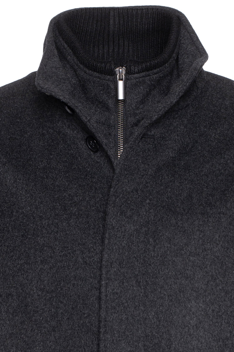 MONT-ROYAL CHARCOAL WOOL & CASHMERE CAR COAT - Cardinal of Canada-CA - Mont-Royal charcoal wool cashmere car coat 34 inch length