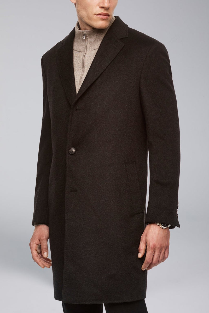 Saint-Pierre Pure Cashmere Overcoat - Charcoal - OVERCOATS - Cardinal of Canada-CA - Saint-Pierre Pure Cashmere Overcoat - Charcoal