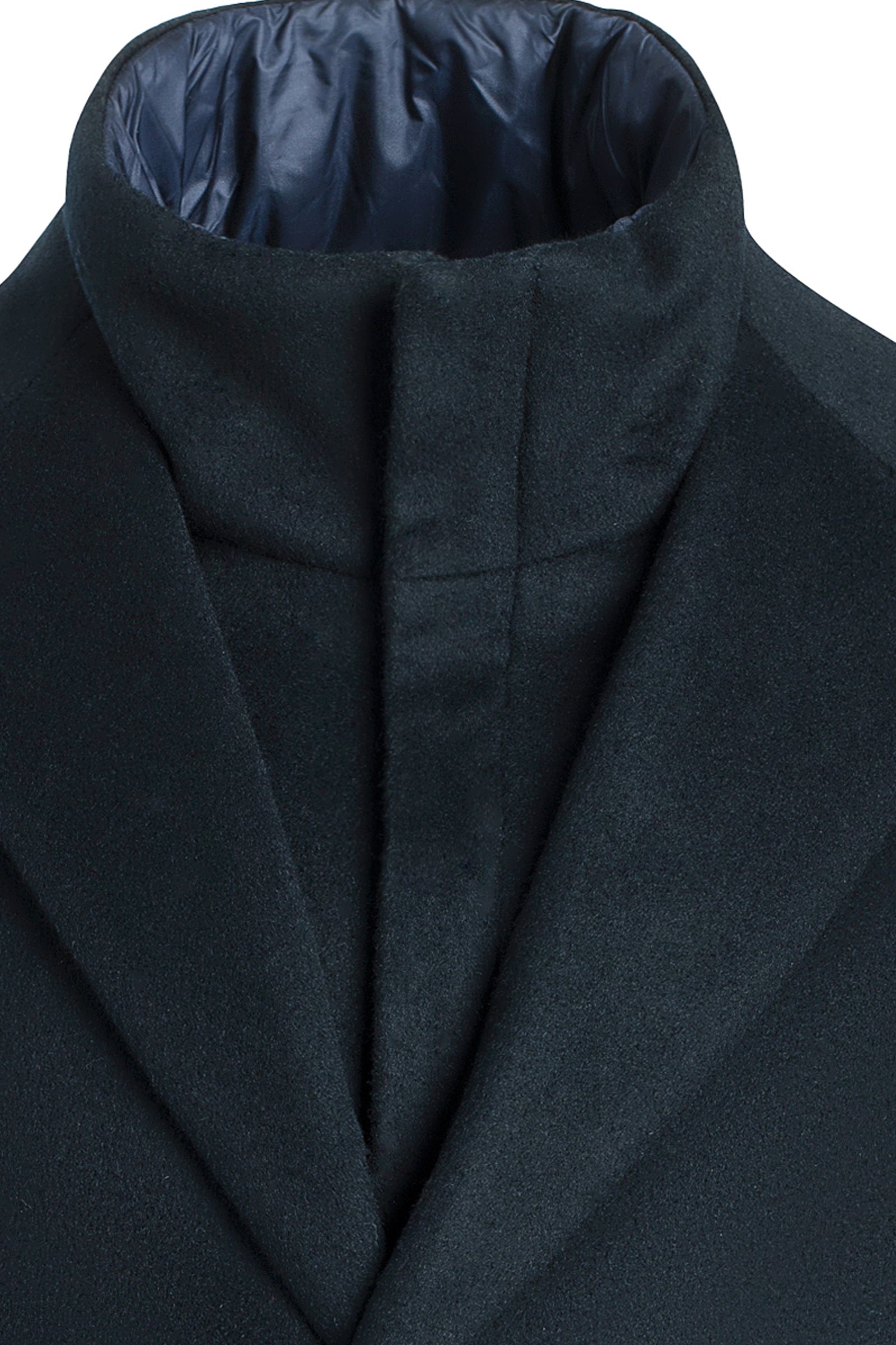 TERRENCE NAVY WOOL & CASHMERE TOP COAT - Cardinal of Canada-CA - Terrance navy wool and cashmere top coat 36 inch length