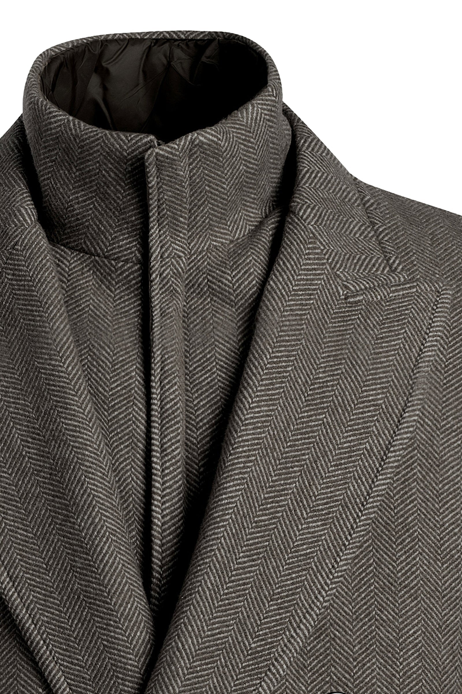 Cardinal of Canada-CA - Townsend charcoal herringbone top coat wool and cashmere 41.5 inch length