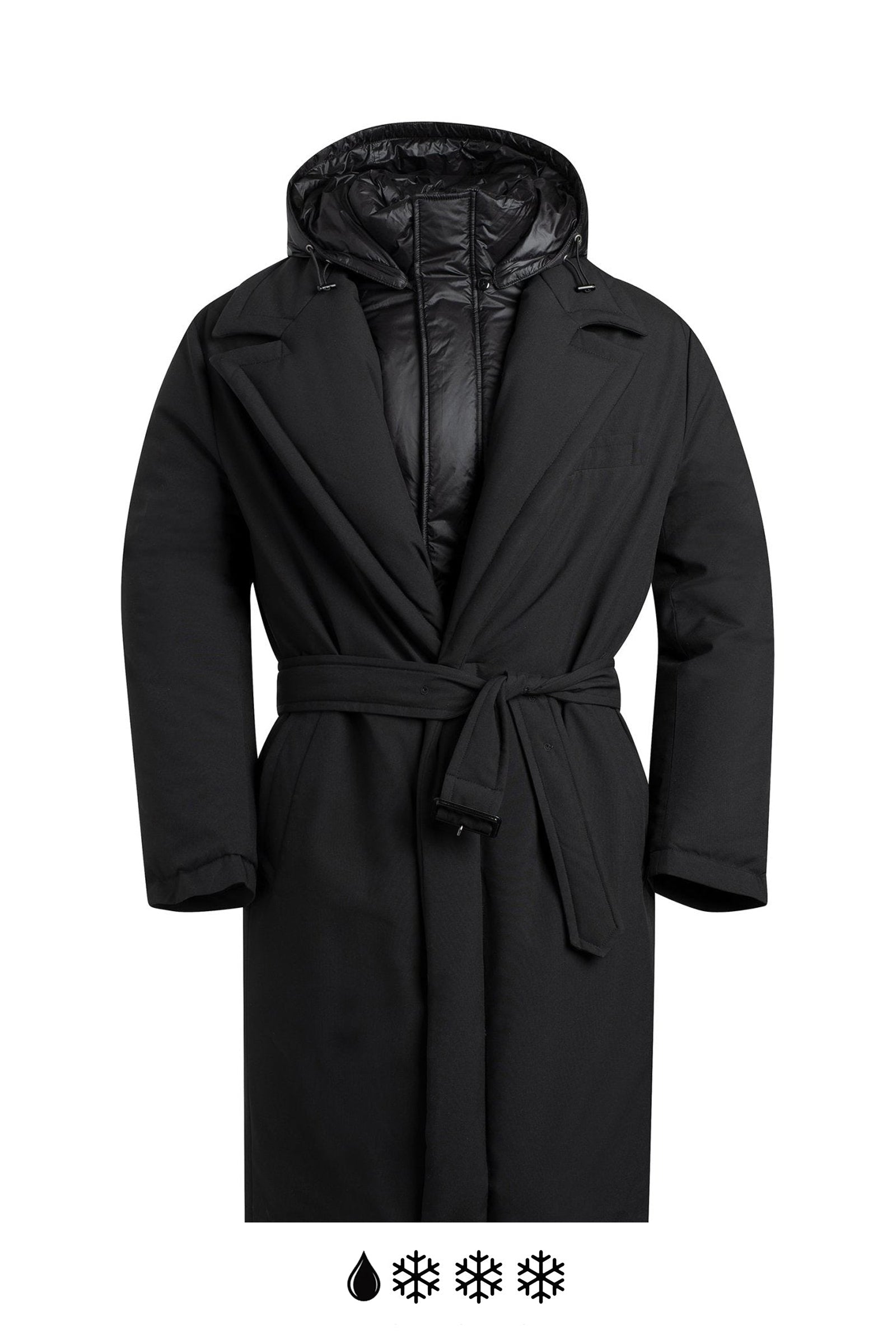 TYLER BLACK TRENCH COAT WITH PRIMALOFT LINING - Cardinal of Canada-CA - Tyler black trenchcoat